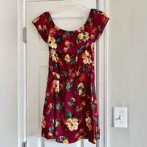 Ambiance Off the Shoulder Floral Dress, Size Medium